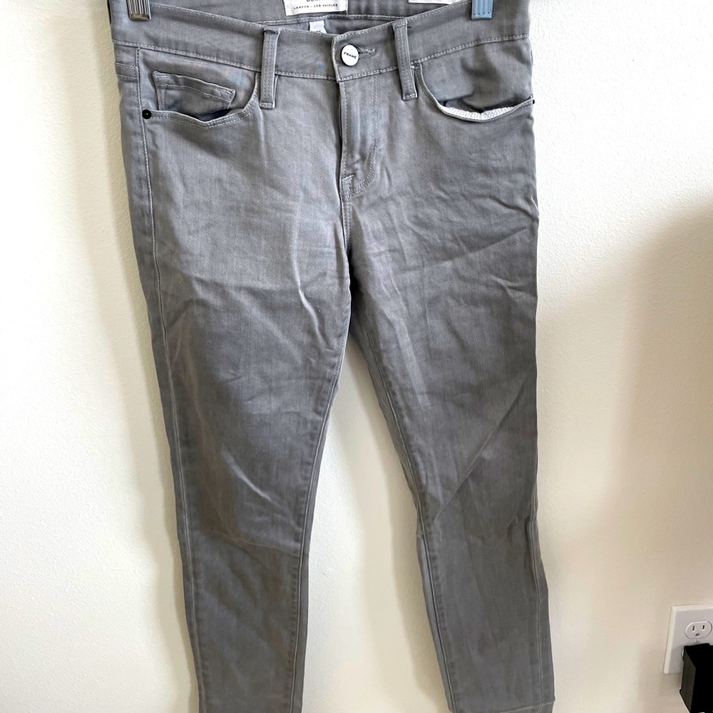 Frame skinny gray jeans!